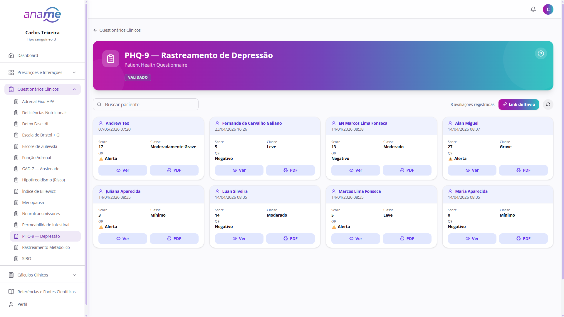 Rastreamento Depressivo PHQ-9 (Dr. Robert Spitzer) 1